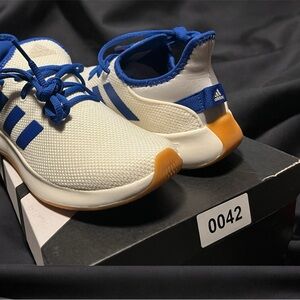 New Adidas White and Blue Running Shoes